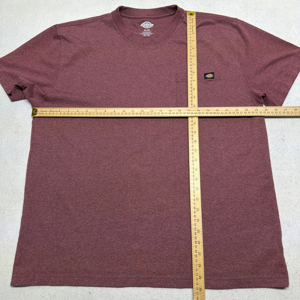 Dickies Pocket T-Shirt Mens XL Burgundy Heather Short Sleeve Boxy Fit Workwear - Picture 7 of 9
